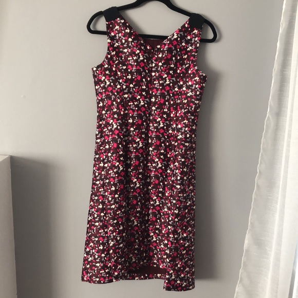 ⭕️ PRICE FIRM NEW $199 RSVP by Talbots Burgundy Confetti Print Dress Size 4 - Picture 5 of 6